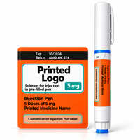 Étiquette autocollante personnalisée pour stylo injecteur, imperméable, pour stylo pharmaceutique, étiquettes d'emballage médical imprimées sur mesure, OEM