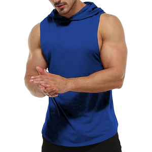 Hoodies sans manches pour hommes, sportswear d'automne uni - 100% coton molletonné, personnalisable, vêtements de sport pour la musculation - Product Image 4