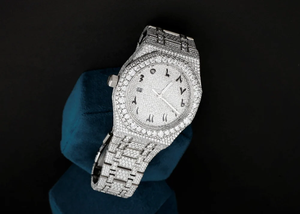 Montre-bracelet de luxe à cadran analogique en acier inoxydable pour hommes bijoux uniques de style Hip Hop Moissanite Diamants Style de mode mécanique - Product Image 4