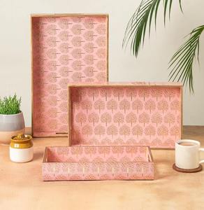 Bandeja de Servir de Madera Art Deco Premium, Decoración del Hogar Hecha a Mano de Lujo para Ramadán, Proveedor Mayorista de la India, Éxito de Ventas - Product Image 2