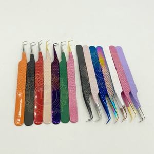 Meilleure vente pince à épiler d'extension de cils en acier inoxydable de qualité supérieure revêtement en poudre multiple adhérence parfaite testée à la main - Product Image 4