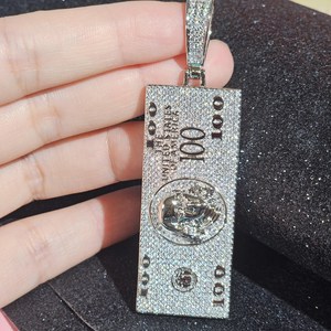 จี้เงินแท้ 925 รูปกางเขน สไตล์ฮิปฮอป ประดับเพชรโมอิสซาไนต์ ดีไซน์แฟชั่นสตรีทสุดเท่  จี้ห้อยคอแบบสั่งทำพิเศษ - Product Image 5
