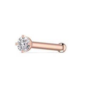 Single Natural Diamond <b>Nose</b> Stud <b>Pin</b> Body Piercing Jewelry Fine Jewelry Gold 14kt Solid for Women in Yellow Rose & White Gold - Product Image 1