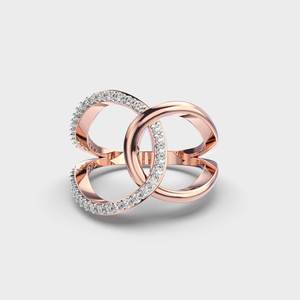 Anillo de Compromiso con Diamante Cultivado en Laboratorio de 1.50 Quilates, Diseño Único y Elegante con Patrón Cruzado, Anillo con Engaste de Oro Sólido de 18K - Product Image 2