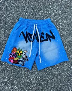 กางเกงขาสั้นผู้ชายผ้าคอตตอนฟลีซพิมพ์ลาย100% ด้วยผ้าปักลาย - Product Image 3