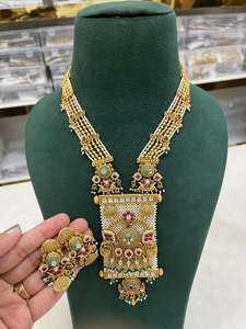 ชุดสร้อยคอยาวสไตล์ Rani Haar ทำด้วยมือสีทองแบบดั้งเดิมของอินเดีย - Product Image 3