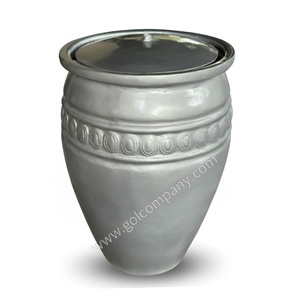 Macetas Modernas de Terrazo Ecológico FIBERSTONE de GOL Pottery, Color Personalizado, D38xH53cm GP9312, para Uso en Interiores y Exteriores - Product Image 6