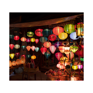 Lanterne traditionnelle en soie Hoi an pour le nouvel an, lanterne traditionnelle en soie lanternes en bambou pour la décoration du nouvel an - Product Image 1