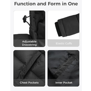 Parka pour hommes décontractée d'extérieur Snow Boys Biker Veste auto-chauffante souple à capuche - Product Image 5