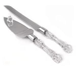 ชุดมีดสำหรับงานแต่งงานทำจากเงินและเค้กเซิฟเวอร์พร้อมที่จับทองเหลืองชุดเซิฟเวอร์เค้กสำหรับงานเลี้ยงที่บ้าน - Product Image 3