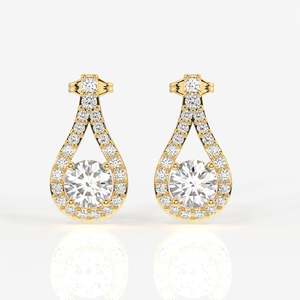 Pendientes de Oro de 9k con Diamante Cultivado en Laboratorio Twilight Sparkle - Product Image 1