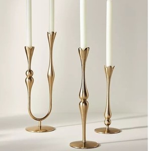 Ensemble de 2 bougeoirs coniques en fer faits à la main pour mariage, Noël, décoration de la maison et centre de table - Product Image 5