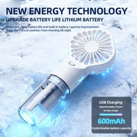 Ventilateur de poche mini USB rechargeable avec pulvérisation nano d'eau pour bureau, extérieur, usine – Vente en gros