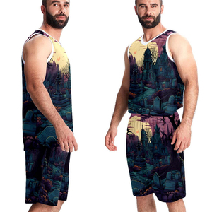 Ensemble de maillots de basket-ball d'équipe personnalisés et respirants vêtements de sport en polyester à séchage rapide avec numéros imprimés sans manches - Product Image 6