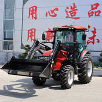 Tracteur agricole utilitaire 4x4 de 75 CV avec cabine climatisée et chauffée et chargeur frontal