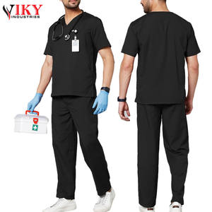 Uniformes de gommage médical à demi-manches de couleur noire, uniformes de médecin de qualité supérieure à prix de gros par VIKY INDUSTRIES - Product Image 4