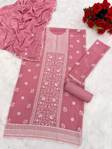 Atractivo mejor tela más tendencia Ropa Étnica Faux Georgette con lentejuelas bordado trabajo Salwar traje - Product Image 6