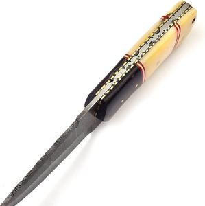 Cuchillo de hoja fija de acero damasco, cuchillo de caza con vaina, cuchillos para acampar al aire libre, herramientas - Product Image 5