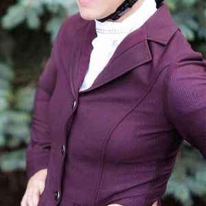Chaqueta de equitación clásica para mujer, color borgoña, de poliéster y algodón, para salto ecuestre - Product Image 3