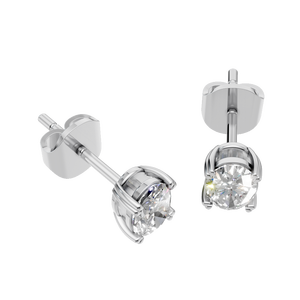 Pendientes de Oro Blanco Sólido de 14k con 4 Puntas y Moissanita de Corte Ovalado de 1.4 Quilates, Regalo de Compromiso, Gran Venta - Product Image 4