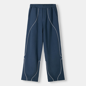 Pantalon baggy droit léger personnalisé pour hommes, tenue de ville décontractée avec taille moyenne, teint uni à prix raisonnable - Product Image 5