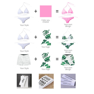 2024 Oem Custom Swimwear Women New Design High Cut <b>Triangle</b> Thong <b>Bikini</b> Split Swimsuit New Floral Print Swimwear Beachwear - Product Image 5