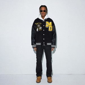 Cazadora de béisbol personalizada con bordado de chenilla para hombre de alta calidad de fabricante OEM Letterman Varsity Jacket Stand High Street Winter - Product Image 2
