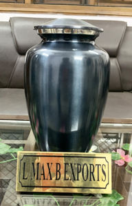 Urnas de cremación de aluminio para adultos de color azul cielo para cenizas humanas con bolsa de terciopelo gratis precio al por mayor - Product Image 5