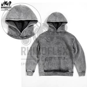 New Latest Basics Cotton Blended High Quality Casual Winter With Own Logo Collar Hooded Men Clothing Acid Wash Hoodies For Sale - Product Image 5