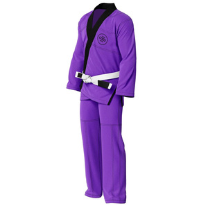 Kimono de Jiu-Jitsu violet élégant avec revers noir contrastant - Uniforme de performance avancée pour les lutteurs avertis - Product Image 2