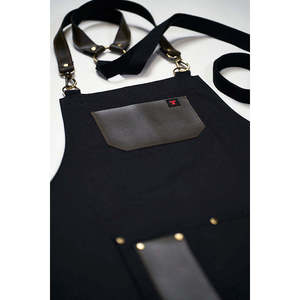 Dark Denim <b>Black</b> <b>Apron</b> for Restaurant & Bar Uniforms - Product Image 3