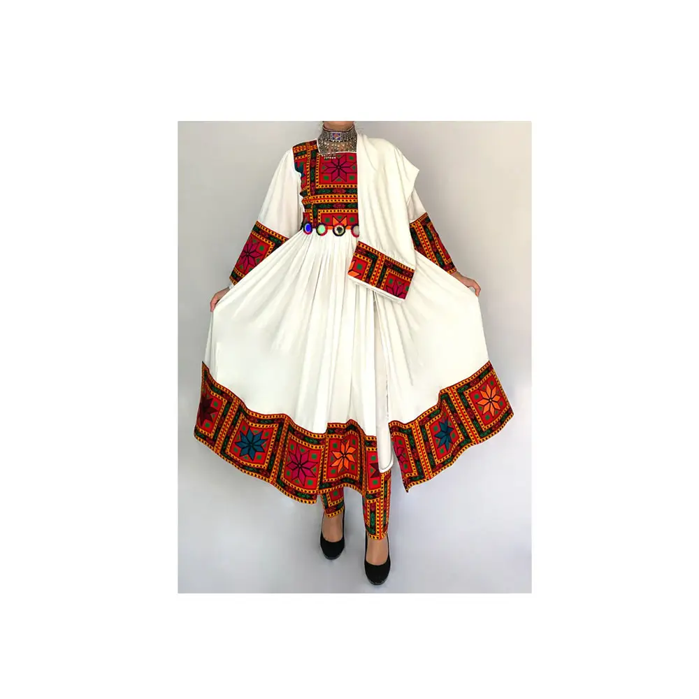 Vestido trajes tribais afgani kawchi, vestido preto de alta qualidade