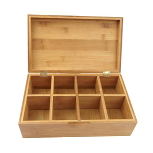 Caja de té de madera de bambú natural Artículo de almacenamiento de madera de pino Nuevo diseño Producto superior Mejor calidad Boda Hogar Artículo decorativo Venta caliente - Product Image 2