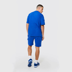 2025 été nouveaux hommes décontracté Shorts ensembles à manches courtes t-shirt Shorts solide ensemble hommes marque vêtements 2 pièces ensembles - Product Image 6