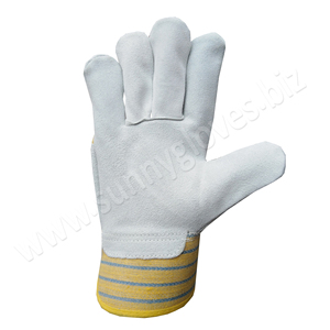 Meilleure qualité gants de travail de protection contre les chocs, en cuir de vache résistant aux coupures, Article 707 gant de travail - Product Image 2