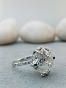 Bague de mariage en diamant cultivé en laboratoire VVS de taille Asscher 1.5ct conçue sur mesure en or 14K/18K classique de fiançailles pour les anniversaires GIA - Product Image 3