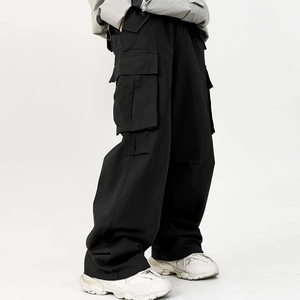 Pantalon de parachute surdimensionné pour hommes, pantalon décontracté pour hommes, taille ample, couleur personnalisée, pantalon de parachute cargo uni - Product Image 6