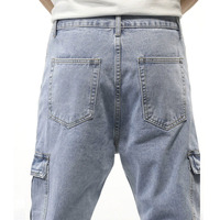 Jeans de Mezclilla de Pierna Recta Cómodos y de Alta Calidad para Hombre, Formales, Desgastados, 100% Algodón, Transpirables, Costura Personalizada