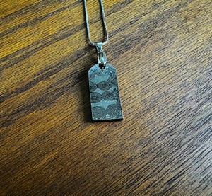 <b>Custom</b> Handmade Damascus Steel <b>Dog</b> <b>Tag</b> Pendant Antique Silver Plated Classic Unisex Customizable Jewelry - Product Image 6