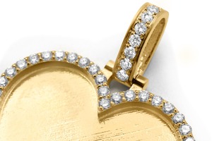 D'VINS JEWELS - Colgante de Foto de Oro Sólido de 14K de Lujo, Muy Solicitado, con Diamante de Corte Brillante Cultivado en Laboratorio, Certificado, Unisex, para Uso Diario - Product Image 2