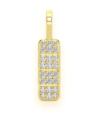 Lab Mewah Tumbuh Berlian Perhiasan Fashion Terbaru Wanita Cinta Bar Berlian Bulat Cantik untuk Liontin 10K Emas Kuning Liontin Unik