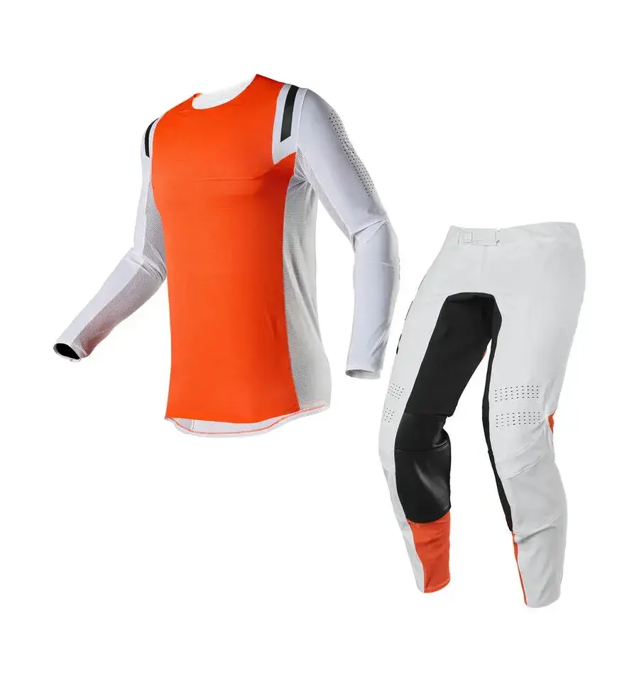 Unisex motokros gömlek ve pantolon toptan boş Motocross Jersey oto yarış özel tasarım Logo Motocross yarış kıyafeti