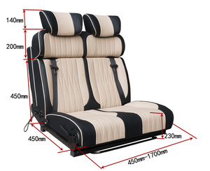 Siège pliant à trois positions pour camping-car V80 V90, longueur 1,86 mètre, dossier <span class=keywords><strong>pliable</strong></span>, cuir PVC imperméable - Product Image 3