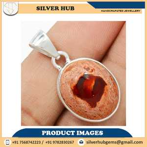 925 Sterling Silver Fine Jewelry Mexican Fire Opal Gemstone Pendentif avec Lunette Setting Direct Factory Wholesale India Supplier - Product Image 6