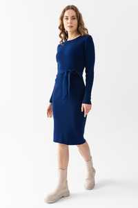 Vestido de cuello redondo de punto para mujer, manga larga, cinturón cálido Flexible, detalle de alta calidad, invierno, nueva moda, personalizable, servicios OEM - Product Image 3