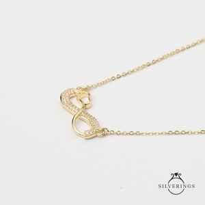 สร้อยคอหัวใจอินฟินิตี้เงินแท้ 925 สำหรับเป็นของขวัญสุดโรแมนติก - Product Image 2