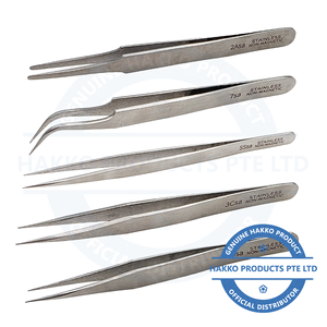 Pince à épiler HAKKO de haute qualité en acier inoxydable antistatique à pointe lisse, outil de précision pour les sourcils et les cils - Product Image 1