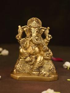 Exquisito Ídolo de Flauta de Latón del Señor Krishna con Figura de Vaca Hecha a Mano para Decoración del Hogar, Templo u Oficina - Product Image 2