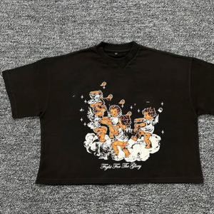 เสื้อผู้ชายทรงโอเวอร์ไซส์พิมพ์ลายปรับแต่งได้เสื้อแนวสตรีทผ้าคอตตอนสำหรับ100% ใส่ได้ทั้งชายและหญิง - Product Image 1