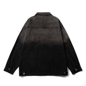 แจ็กเก็ตยีนส์สำหรับผู้ชายเสื้อโค้ทยีนส์แนวย้อนยุคผ้าฝ้ายเสื้อแจ็กเก็ตยีนส์ทรงหลวมสำหรับฤดูใบไม้ผลิเสื้อโค้ทยีนส์แบบไล่ระดับสีของ Y2K สไตล์วินเทจ - Product Image 2